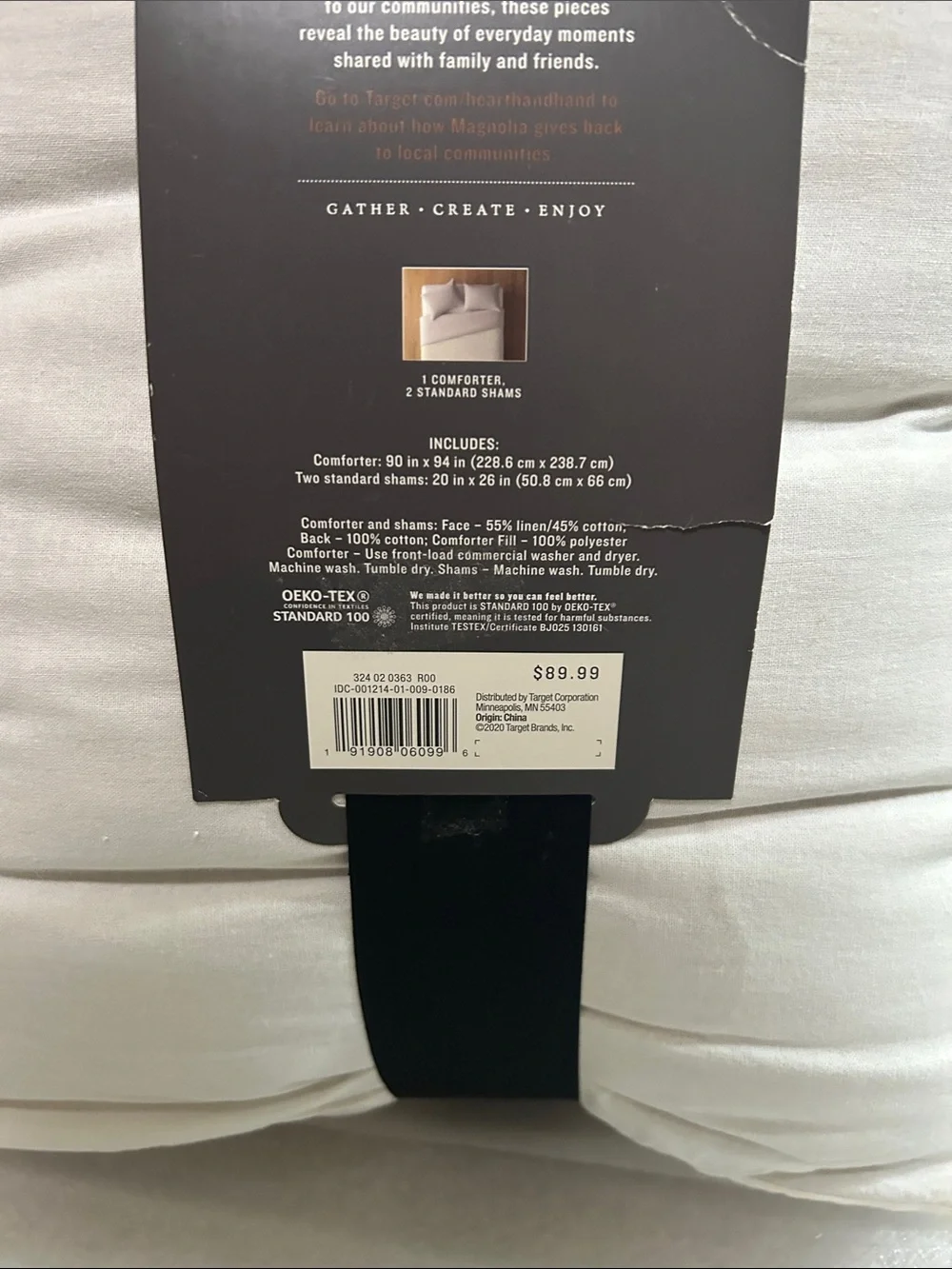 Hearth & Hand F/Q Linen Blend Textured Comforter Set - Gray